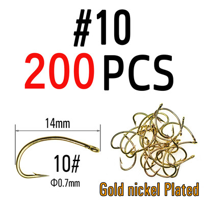 200 KOM. Udica zlatne boje Nymph Scud Midge Caddis Shrimp Udica za vezanje mušica #10 #12 #14 #16 Udica za mušičarenje