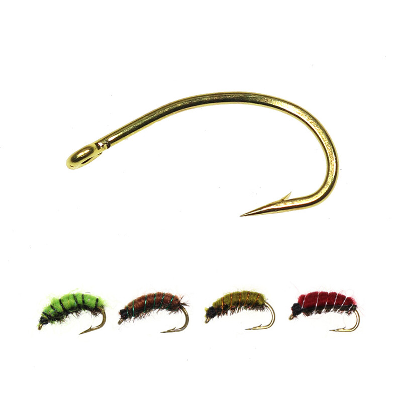 200 KOM. Udica zlatne boje Nymph Scud Midge Caddis Shrimp Udica za vezanje mušica #10 #12 #14 #16 Udica za mušičarenje