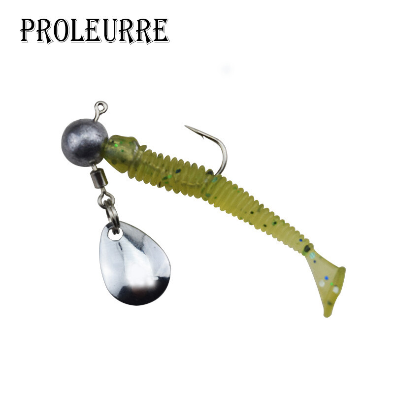 Proleurre 5PCS/Lot Ribolov Okrugla kuglasta udica s ubodnom glavom 2g 4g Udice od visokougljičnog čelika Uteg s ubodnom glavom s rotirajućim prstenastim žlicama