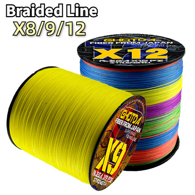 Super Strong 8/9/12 Strands Multifilament 100m Boat/Rock Fishing Line PE Braided Wire 8,2-54,5kg Μέγιστη αντίσταση 0,14-0,55mm