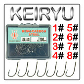 100 ks/krabica KEIRYU ​​​​rybársky háčik s ostnatým rybárskym háčikom, špeciálny háčik na potokový rybolov malých rýb, rybárske príslušenstvo
