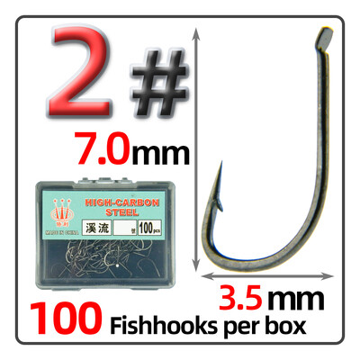 100 ks/krabica KEIRYU ​​​​rybársky háčik s ostnatým rybárskym háčikom, špeciálny háčik na potokový rybolov malých rýb, rybárske príslušenstvo