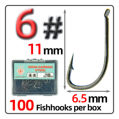 100 ks/krabica KEIRYU ​​​​rybársky háčik s ostnatým rybárskym háčikom, špeciálny háčik na potokový rybolov malých rýb, rybárske príslušenstvo