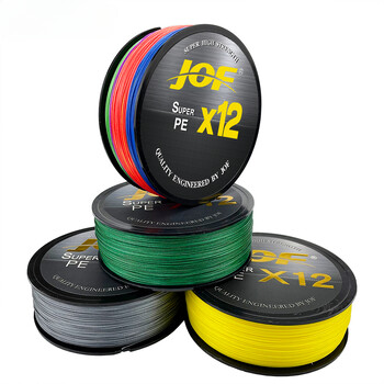 JOF 100M Braided Fishing Line Carp Line 0,6-6,0# 12 Weaves Wire Smooth PE Multifilament Line For All Water Fishing 22,5-92LB