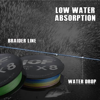 JOF Fishing Braided Fishing Line 300M 150M 8 Strands Multifilamento 0,14mm - 0,50mm για ψάρεμα κυπρίνου Super Strong 15LB-100LB