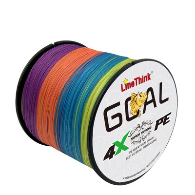 Linethink Goal 300m / 500m Linie de pescuit împletită pe 4 fire, super puternică, rezistentă la uzură, aruncare lină, accesorii pentru pescuit în mare