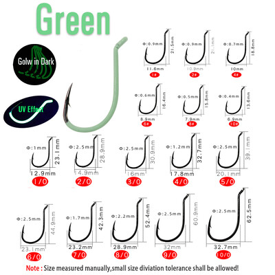 ICERIO Ribolovne udice od visokougljičnog čelika Svjetleće ili UV fluo ofsetne udice s kljunom hobotnice Dodaci za morske udice #10-#10/0