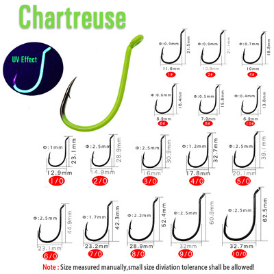ICERIO Ribolovne udice od visokougljičnog čelika Svjetleće ili UV fluo ofsetne udice s kljunom hobotnice Dodaci za morske udice #10-#10/0