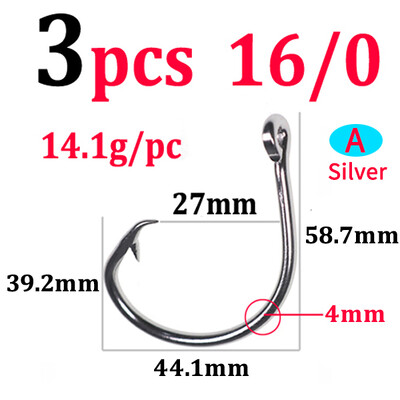 Elllv 10/0 - 18/0 Kružna udica od nehrđajućeg čelika za teške uvjete ribolova u slanoj vodi za ribolov morskog psa tune morskim brodom