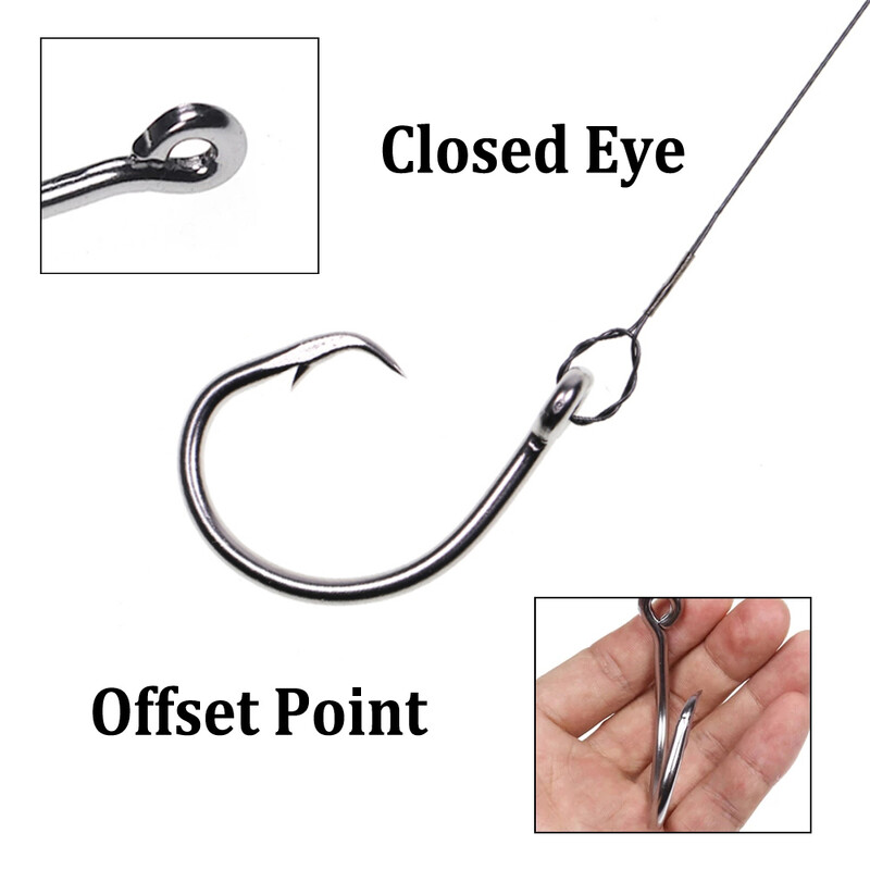 Elllv 10/0 - 18/0 Kružna udica od nehrđajućeg čelika za teške uvjete ribolova u slanoj vodi za ribolov morskog psa tune morskim brodom