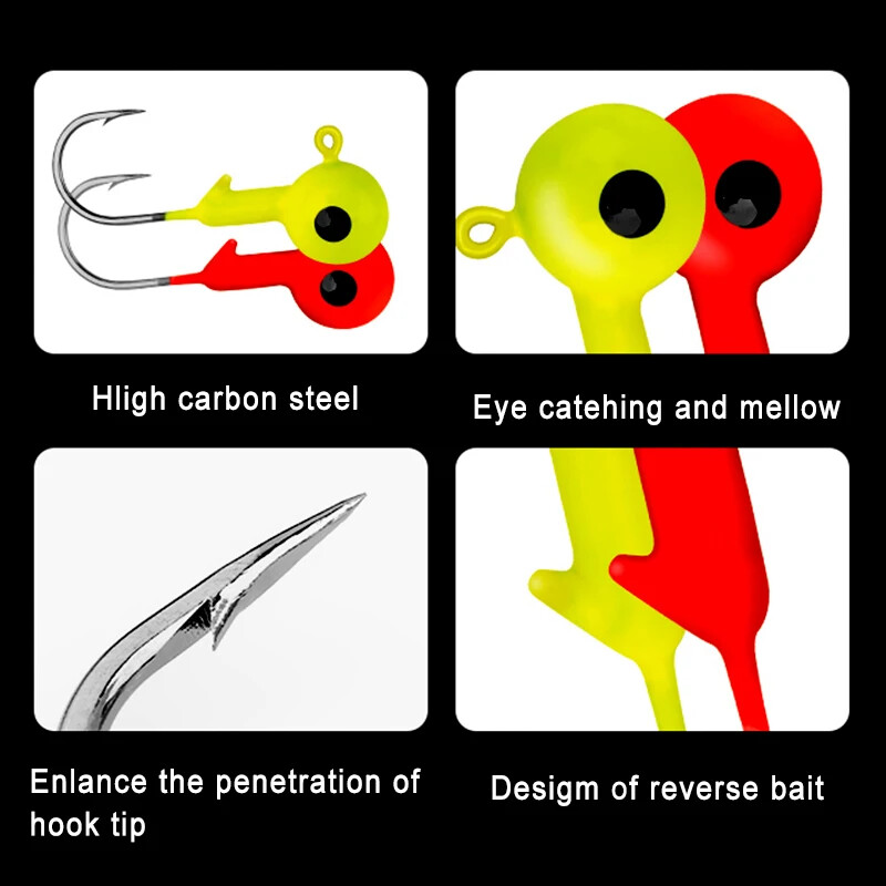 5 kom/lot Ribolovne udice s jig glavom 1,8 g 3,5 g 7 g glava udice za pecanje Jig mamac tvrdi mamac jig udica s mekim crvom za ribolov na meke crve
