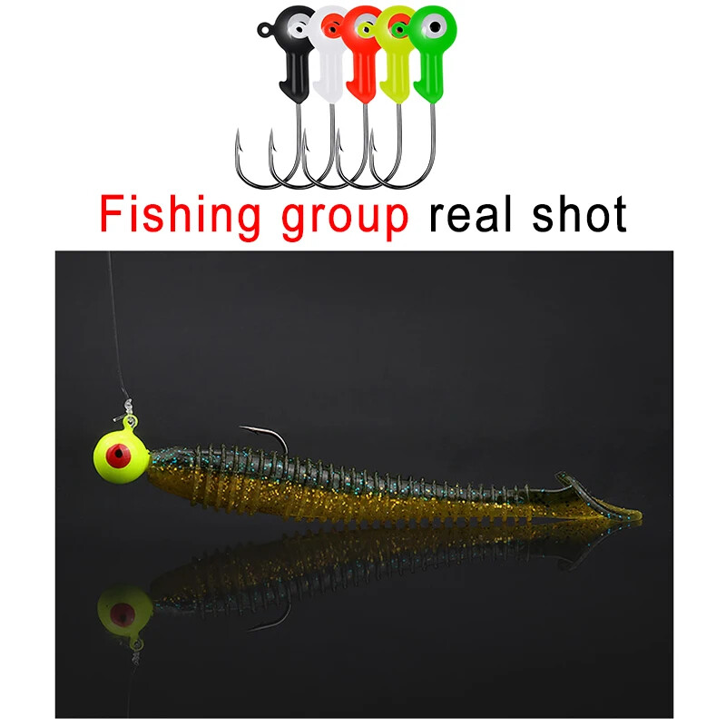 5 kom/lot Ribolovne udice s jig glavom 1,8 g 3,5 g 7 g glava udice za pecanje Jig mamac tvrdi mamac jig udica s mekim crvom za ribolov na meke crve