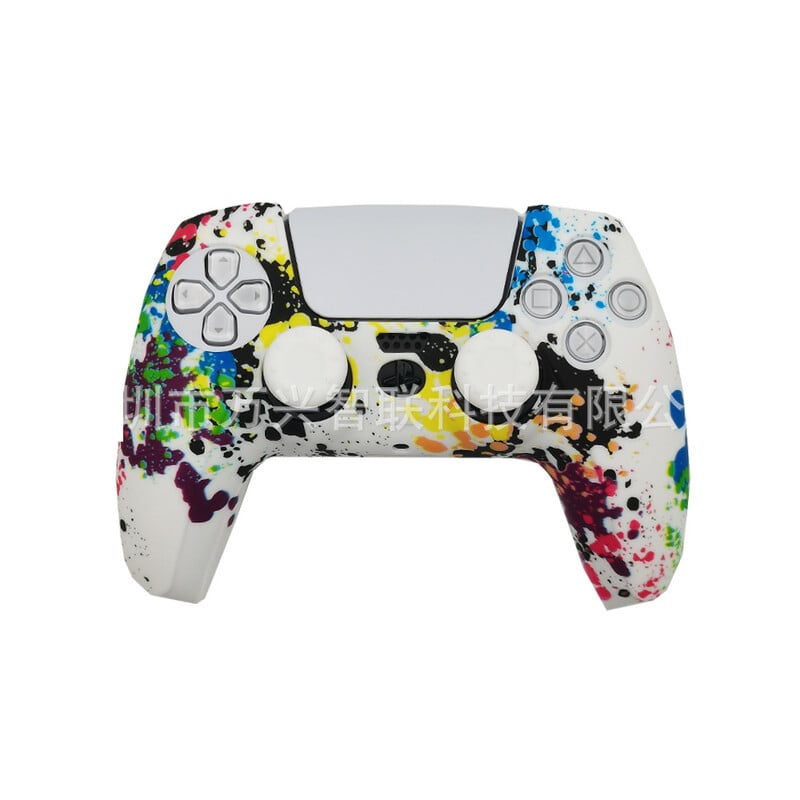 Vhodné pre rukoväť PS5, silikónový kryt, ochranné puzdro, rukoväť PS5, ochranný kryt, prenos vody, olejový sprej, silikónový mäkký plášť