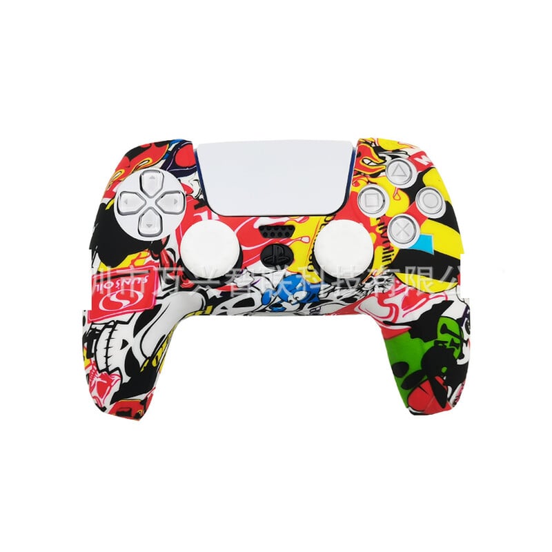 Vhodné pre rukoväť PS5, silikónový kryt, ochranné puzdro, rukoväť PS5, ochranný kryt, prenos vody, olejový sprej, silikónový mäkký plášť