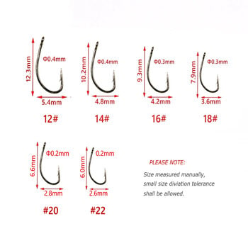 Bimoo Fly Fishing Dry Fly Hook Standard Wire Nymph Curved Hook Bronze Finish Small Fly Lures Υλικό δέσιμου 12 14 16 18 20