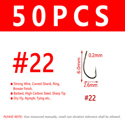 Bimoo Fly Fishing Dry Fly Fishing Udica Standard Wire Nymph Curved Hook Bronze Finish Small Fly Mamci Materijal za vezivanje 12 14 16 18 20