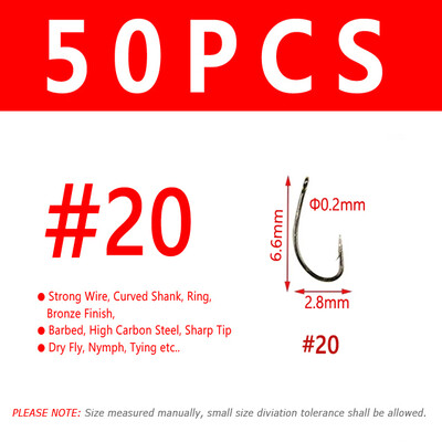 Bimoo Fly Fishing Dry Fly Fishing Udica Standard Wire Nymph Curved Hook Bronze Finish Small Fly Mamci Materijal za vezivanje 12 14 16 18 20