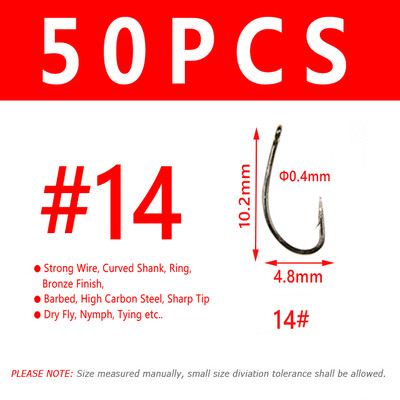 Bimoo Fly Fishing Dry Fly Fishing Udica Standard Wire Nymph Curved Hook Bronze Finish Small Fly Mamci Materijal za vezivanje 12 14 16 18 20
