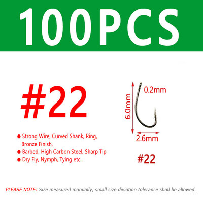 Bimoo Fly Fishing Dry Fly Fishing Udica Standard Wire Nymph Curved Hook Bronze Finish Small Fly Mamci Materijal za vezivanje 12 14 16 18 20