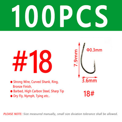 Bimoo Fly Fishing Dry Fly Fishing Udica Standard Wire Nymph Curved Hook Bronze Finish Small Fly Mamci Materijal za vezivanje 12 14 16 18 20