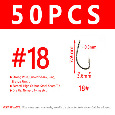 Bimoo Fly Fishing Dry Fly Fishing Udica Standard Wire Nymph Curved Hook Bronze Finish Small Fly Mamci Materijal za vezivanje 12 14 16 18 20