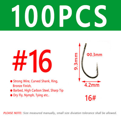 Bimoo Fly Fishing Dry Fly Fishing Udica Standard Wire Nymph Curved Hook Bronze Finish Small Fly Mamci Materijal za vezivanje 12 14 16 18 20
