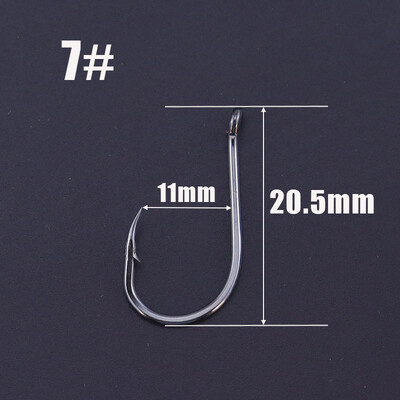 50 kom/lot Ribolovne udice Visokougljični premaz od nehrđajućeg čelika Bodljikave zaoštrene udice s kružnim okom za ribolov na moru i rijeci