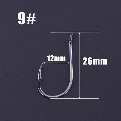50 kom/lot Ribolovne udice Visokougljični premaz od nehrđajućeg čelika Bodljikave zaoštrene udice s kružnim okom za ribolov na moru i rijeci