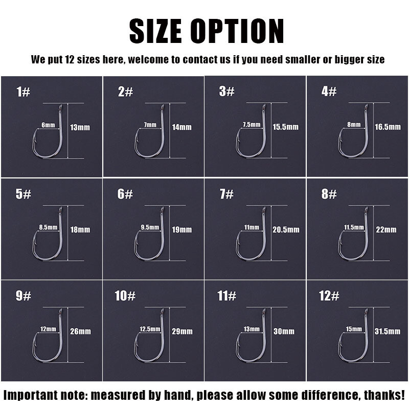 50 kom/lot Ribolovne udice Visokougljični premaz od nehrđajućeg čelika Bodljikave zaoštrene udice s kružnim okom za ribolov na moru i rijeci