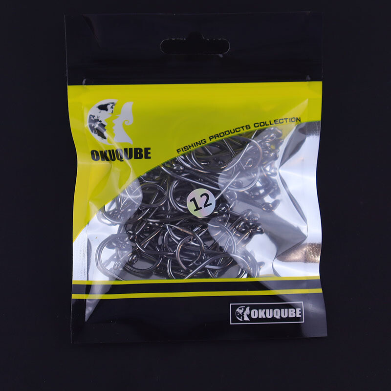 50 kom/lot Ribolovne udice Visokougljični premaz od nehrđajućeg čelika Bodljikave zaoštrene udice s kružnim okom za ribolov na moru i rijeci