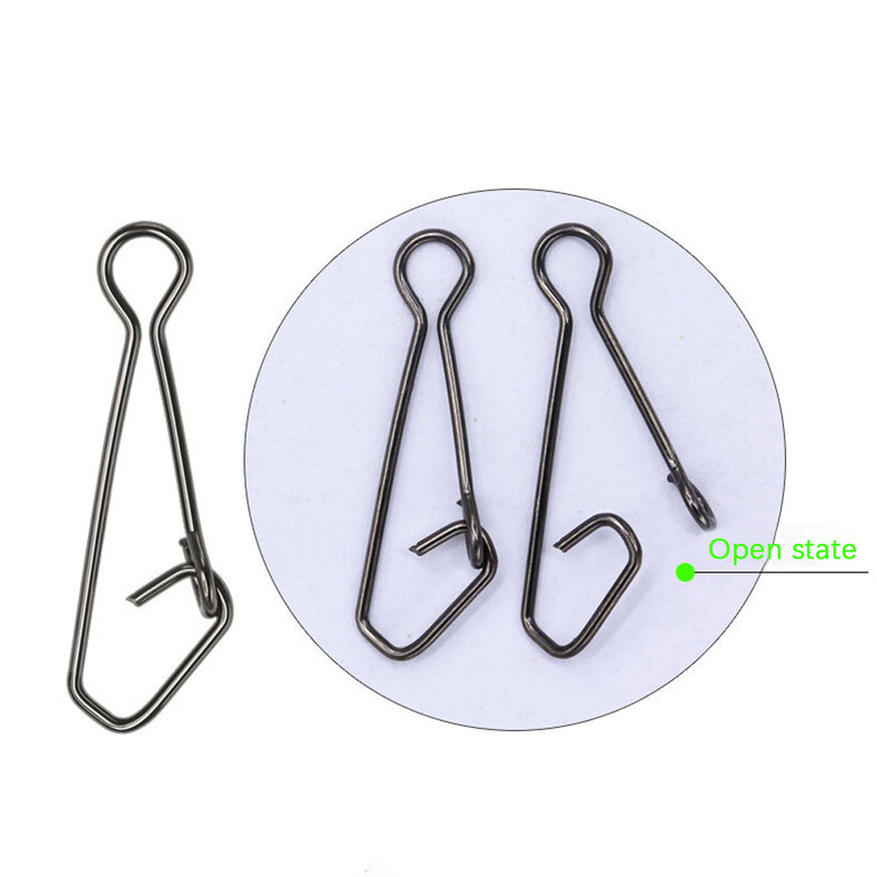 DNDYUJU 50 komada Ribolov Snap Fast Lock Fishing Connector Lure Sigurnosna igla Alat za ribu Snap od nehrđajućeg čelika Okretni ribarski pribor