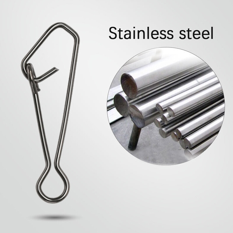 DNDYUJU 50 komada Ribolov Snap Fast Lock Fishing Connector Lure Sigurnosna igla Alat za ribu Snap od nehrđajućeg čelika Okretni ribarski pribor