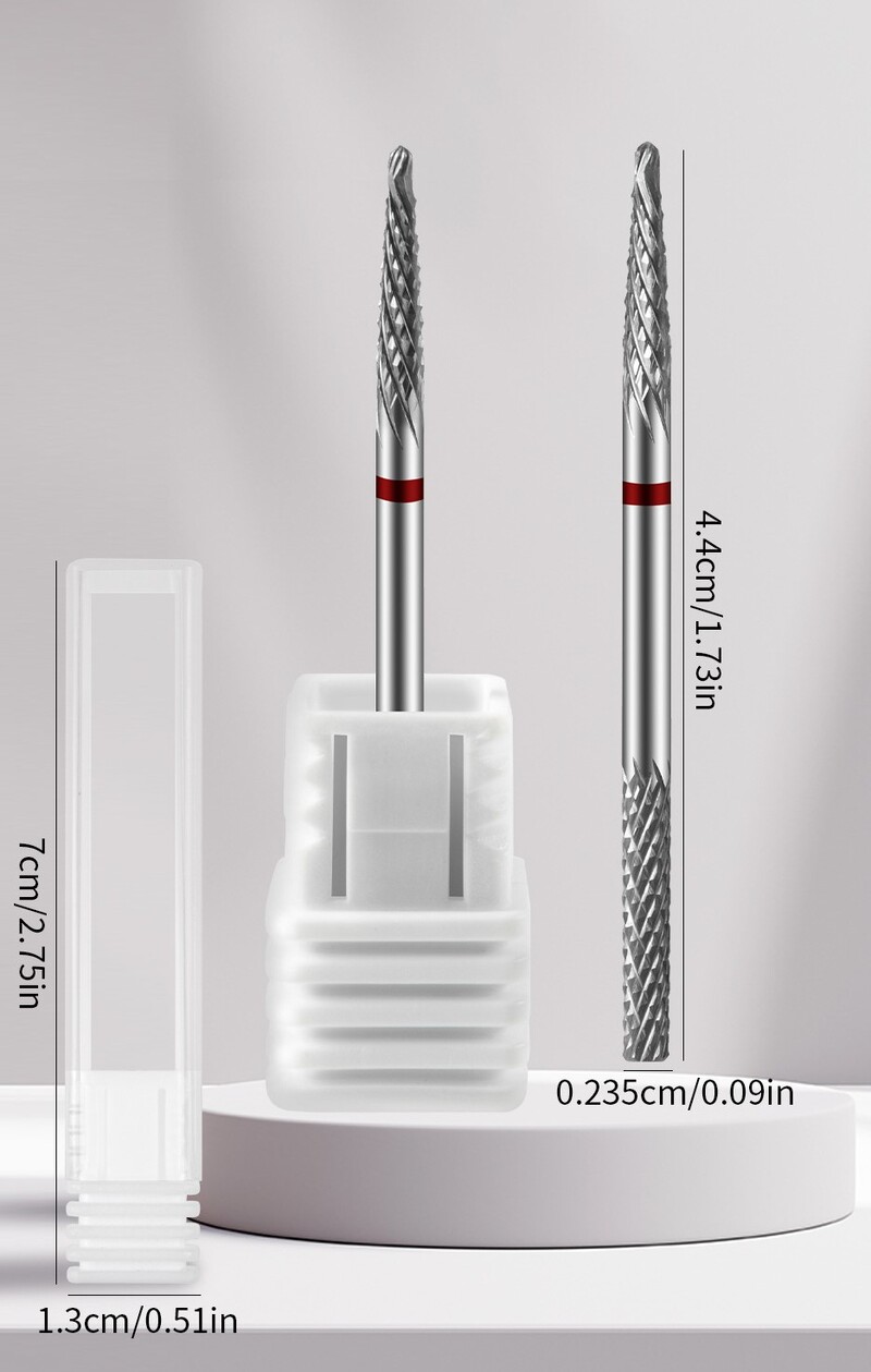 Lak za nokte s dvostrukom glavom za manikuru, dva u jednom, od volframovog čelika, skidač noktiju i poliranje mrtve kože, prednja bušilica