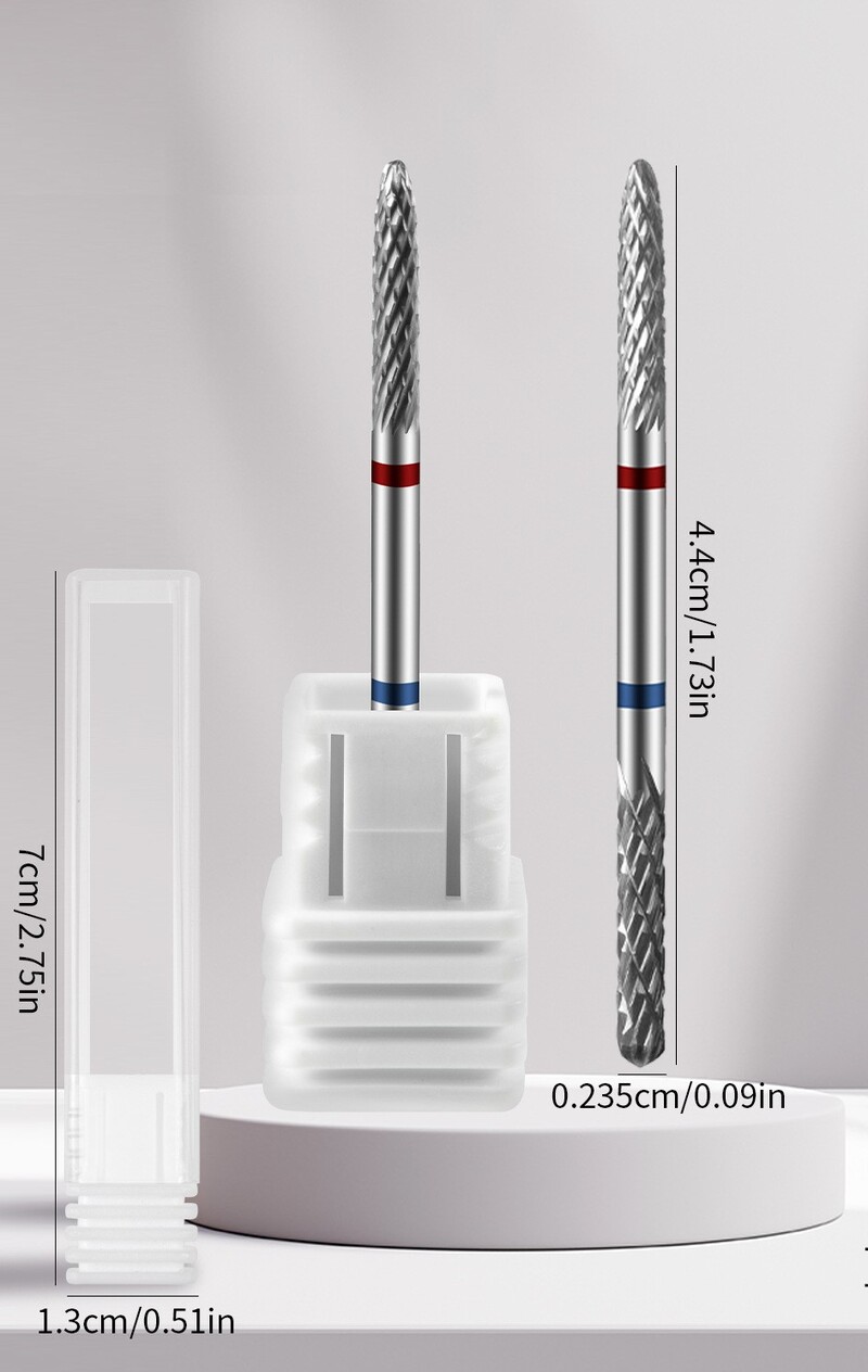 Lak za nokte s dvostrukom glavom za manikuru, dva u jednom, od volframovog čelika, skidač noktiju i poliranje mrtve kože, prednja bušilica