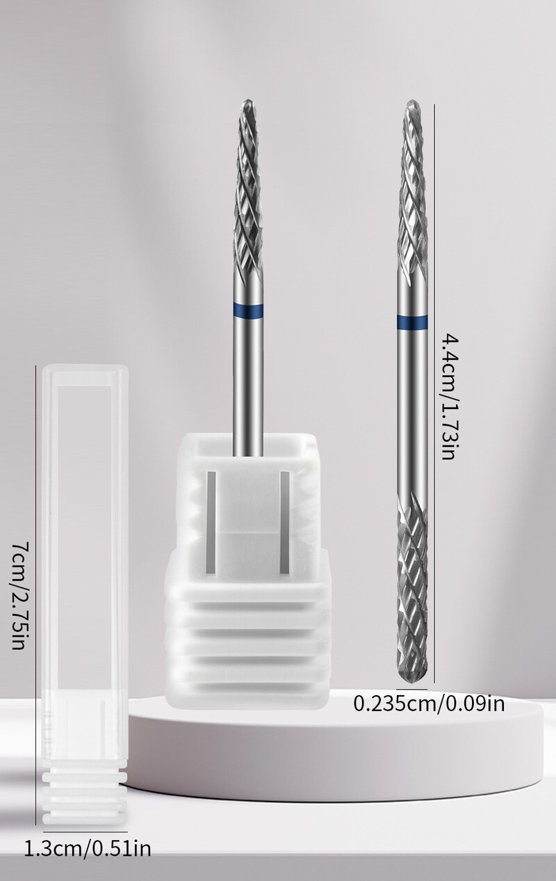 Lak za nokte s dvostrukom glavom za manikuru, dva u jednom, od volframovog čelika, skidač noktiju i poliranje mrtve kože, prednja bušilica