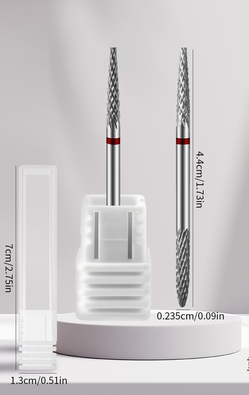 Lak za nokte s dvostrukom glavom za manikuru, dva u jednom, od volframovog čelika, skidač noktiju i poliranje mrtve kože, prednja bušilica