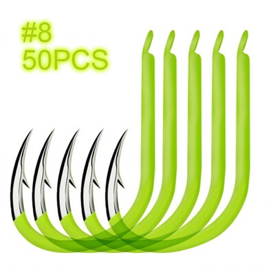 50 komada Svjetleće udice za ribolov Ugljični čelik koji svijetli noću Udice za ribolov Pribor za ribolov Pesca Fly Udice