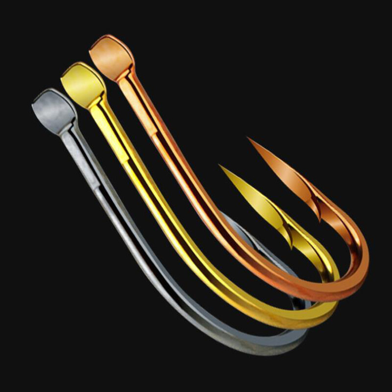 DYGYGYFZ 50 vnt/pak. Dvigubo lizdo Izu Fish Hook Black Gold Blood Plyšys su spygliuotu masiniu kabliu žvejybos įrankiu