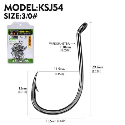 KATYUSHA 20 ks J háčiky 1/0-2/0-3/0-4/0-5/0# ostnatý rybársky háčik s chobotnicou, vysoko uhlíková oceľ, ofsetové rybárske háčiky, čierna farba, rybárstvo