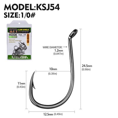 KATYUSHA 20 ks J háčiky 1/0-2/0-3/0-4/0-5/0# ostnatý rybársky háčik s chobotnicou, vysoko uhlíková oceľ, ofsetové rybárske háčiky, čierna farba, rybárstvo