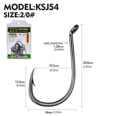 KATYUSHA 20 ks J háčiky 1/0-2/0-3/0-4/0-5/0# ostnatý rybársky háčik s chobotnicou, vysoko uhlíková oceľ, ofsetové rybárske háčiky, čierna farba, rybárstvo