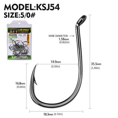 KATYUSHA 20 ks J háčiky 1/0-2/0-3/0-4/0-5/0# ostnatý rybársky háčik s chobotnicou, vysoko uhlíková oceľ, ofsetové rybárske háčiky, čierna farba, rybárstvo
