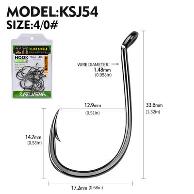 KATYUSHA 20 ks J háčiky 1/0-2/0-3/0-4/0-5/0# ostnatý rybársky háčik s chobotnicou, vysoko uhlíková oceľ, ofsetové rybárske háčiky, čierna farba, rybárstvo