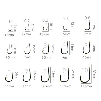 1συσκευασία 0,1#-8# Chinu Fishing Hooks Σετ από ατσάλι με υψηλή περιεκτικότητα σε άνθρακα Fly Fishhooks Jig Αγκαθωτό άγκιστρο με κουτί Pesca Lure Fishing Tackle