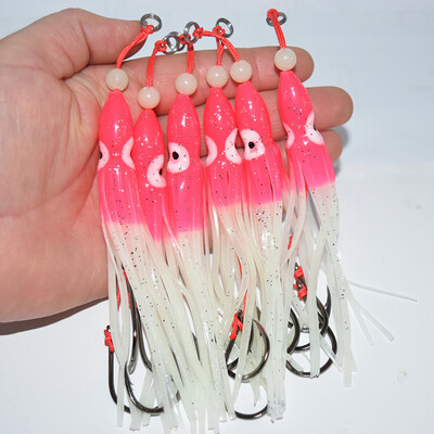 5 buc/pachet calamar moale 12 cm 5,5 g fustă cu gel siliconic tentacul 15 # cârlig dublu de asistență cârlig naluci instalație echipament de pescuit pescuit în apă sărată