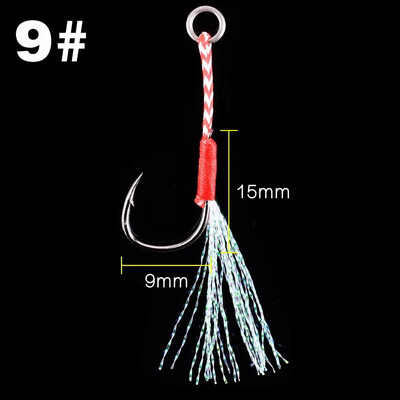 20 kom/lot Mamac za pecanje Slow Jigging Fishing Cast Jigs Pomoćna udica Bodljikava jednostruka Jig udica Navojno pero Pesca visokougljični čelik