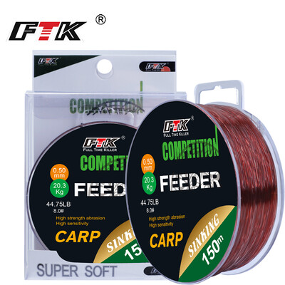 FTK 150M/300M Super Strong Nylon Fishing Line 0,14MM-0,50MM Fluorocarbon Coating Monofilament Carp Fishing Line 15,35LB-44,75LB