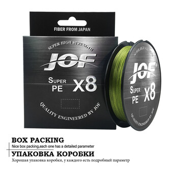 JOF X8 PE Braided Fishing Line Pesca Carp Multifilament Fly Wire Japanese Saltwater 150M 300M 500M 15LB-100LB