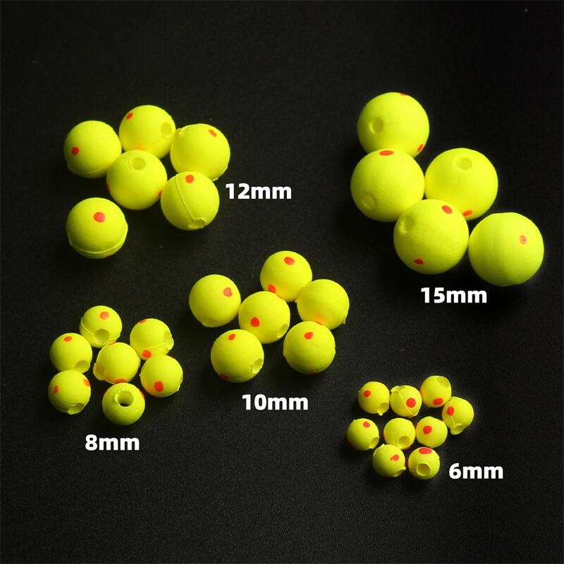 Novih 20 kom/1 vrećica velika plutajuća kuglica za pecanje s dvobojnim kuglicama za pecanje, plovci za ribolov Ultra-lagana plutajuća lopta od EPS pjene Set žutih mamaca za plovak