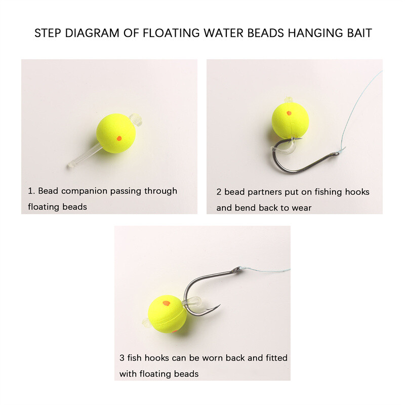 Novih 20 kom/1 vrećica velika plutajuća kuglica za pecanje s dvobojnim kuglicama za pecanje, plovci za ribolov Ultra-lagana plutajuća lopta od EPS pjene Set žutih mamaca za plovak